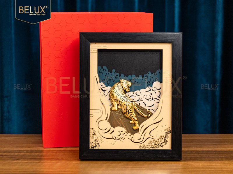 Tranh Hổ dát vàng 24k 25x20cm